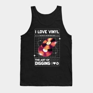 VINYL  - The Art Of Digging (White) Tank Top